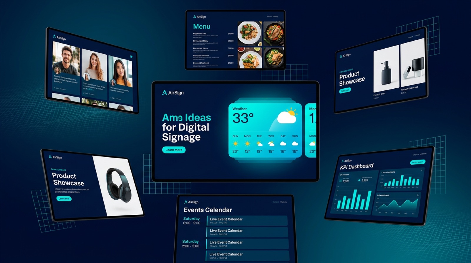 Innehållsidéer för digital skylt